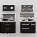Modern Kitchen Appliances With Gas Stove Range Hood And Built In Oven