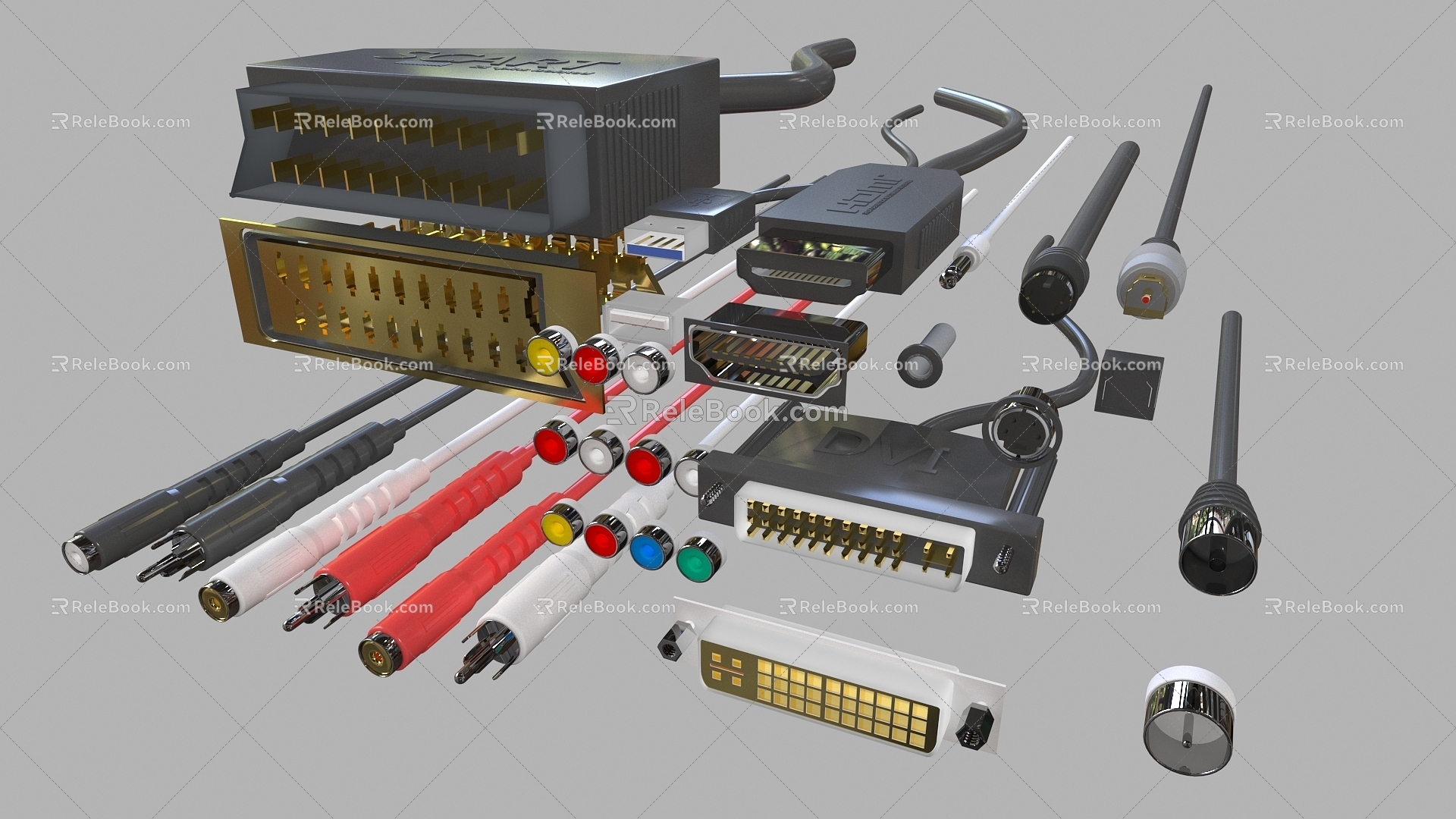 Modern terminal block computer wiring 3d model