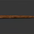 Long Brown Cigar With Burned End On Gray Background And Reflection 3d model