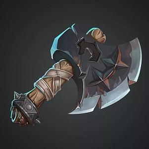 Personal hand-painted axe 3d model