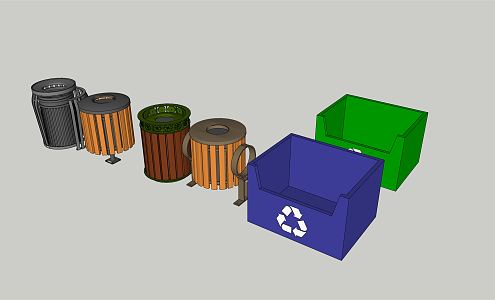 Modern trash can garbage sorting station garbage bin garbage room sorting bin 3d model