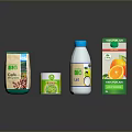 Organic Bio Food Products Including Café Coconut Milk Orange Juice and Green Tea Can