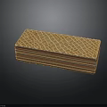 Golden Stacked Wafer Cookies With Crispy Layers And Waffle Pattern