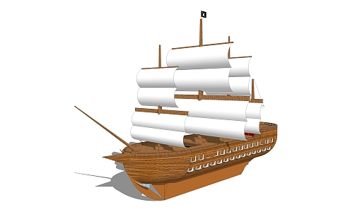 modern sailing ship 3d model