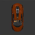 Red Sports Car With Sleek Aerodynamic Design And Orange Alloy Wheels