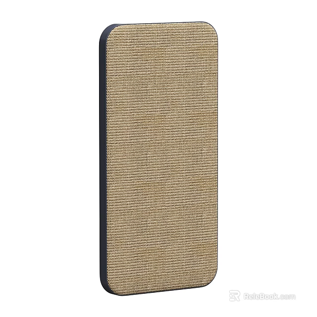 Natural Jute Woven Texture Rectangular Item With Black Trim For Home Decor Use 3d model 