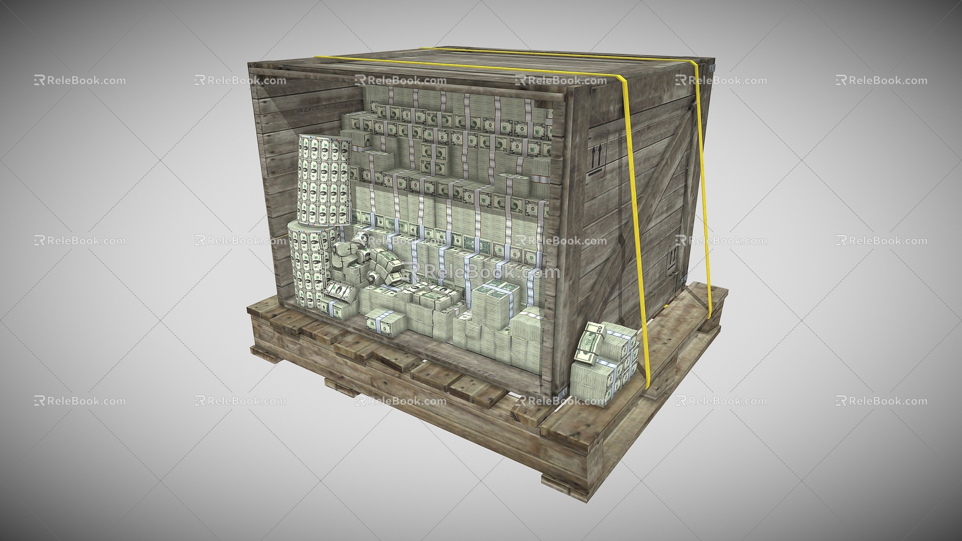 US Dollar Banknote Coin 3d model