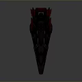 Futuristic Black Spaceship Model With Sleek Design And Red Gray Details