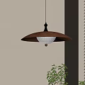 Modern Minimalist Wooden Pendant Light With Brass Accent And White Lampshade