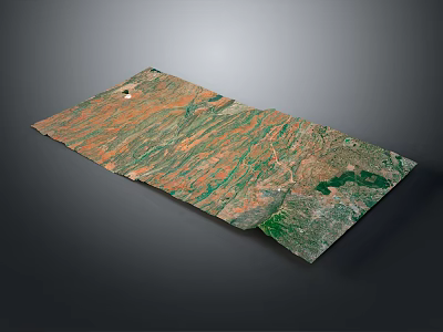 Aerial View Scenic Landscape With Green Vegetation And Brown Terrain Patterns 3d model