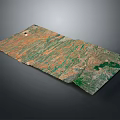 Aerial View Scenic Landscape With Green Vegetation And Brown Terrain Patterns
