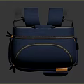 Blue Daily Use Backpack With Orange Accents And Practical Pockets