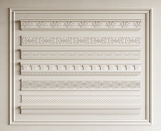 French plaster line combination 3d model