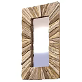Rustic Decorative Wall Mirror Featuring Natural Driftwood Frame And Rectangular Shape 3d model