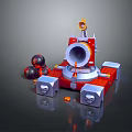 modern gun artillery cannon naval gun 3d model