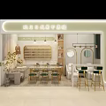 Modern Beauty Hair Salon Interior With Mirrors Chairs Shelves And Green Plants