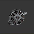 Vintage Automotive Alternator Metal Mechanical Component With Detailed Surface Texture And Structure