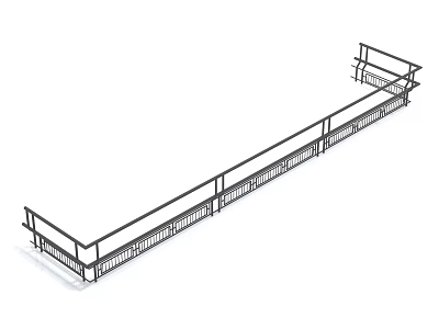 Modern Metal Balcony Railing With Sturdy Sleek Design And Safety Features 3d model