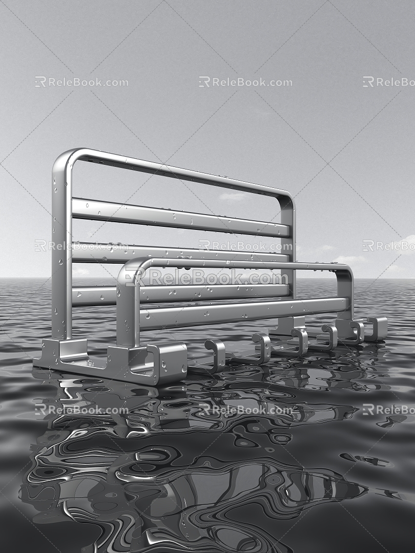 Towel Rack Bathroom Combination Sea Water Wave Water Drops Water Drops Sky Bathroom Rack Towel Rack E-commerce Scene 3d model