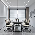 Modern Public Office Space Interior With Open Layout Office Furniture And Green Plants
