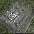 Modern Industrial Factory Layout With Green Surroundings And Road Facilities