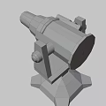 Military Weapon Turret With Metallic Structure Stable Base And Control Panel 3d model