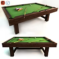High Quality Entertainment Equipment Billiard Table With Green Felt Surface And Cues