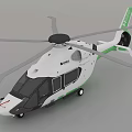 White and Green Helicopter Exterior Design With Rotors Windows and Landing Gear