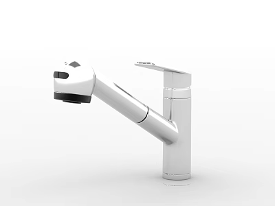 Modern Chrome Kitchen Faucet with Swivel Spout and Single Handle Design for Contemporary Home Sinks 3d model