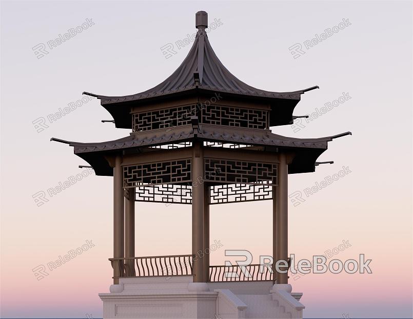 New Chinese Landscape Pavilion model