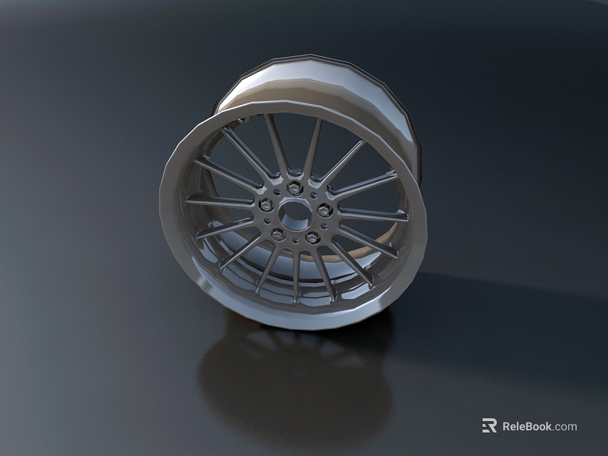 Modern Car Tire Wheel with Silver Rim Shiny Spoke Design Metallic Finish for Automotive Applications 3d model 