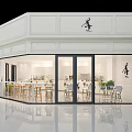 Modern Storefront Design With White Paneled Walls Glass Doors Black Lettering And Visible Interior Seating