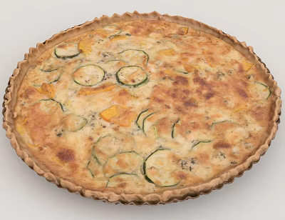 Delicious Homemade Vegetable Quiche With Fresh Zucchini Squash And Golden Flaky Crust 3d model