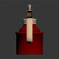 Industrial Equipment Red Oil Can With Metal Nozzle And Handle For Lubrication