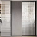 Modern Home Interior Design With Black Frame Perforated Metal Sliding Doors