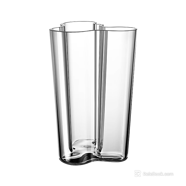 Transparent Ceramic Ware With Modern Sleek Double Connected Design For Home Decor Accent 3d model