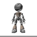 Silver Smart Robot With Spherical Head Mechanical Arms Robotic Legs 3d model