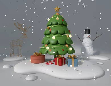 Christmas Tree Snowman 3d model