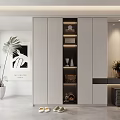 Sleek Modern Shoe Cabinet With Storage Shelves And Slippers In Minimalist Interior