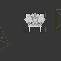Black Mechanical Robot Character Featuring Spherical Head Pink Lights And Metallic Legs