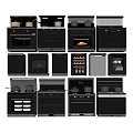 Modern Black Built in Kitchen Appliances With Various Types And Design Collection 3d model