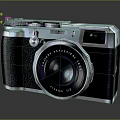 Vintage Retro Design Electronic Camera With Classic Lens And Metal Body