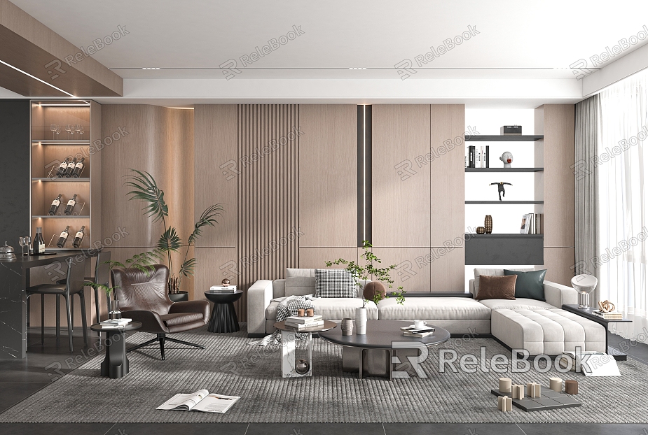 modern living room home living room model