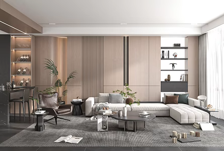 modern living room home living room 3d model