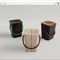 Modern Stool Log Ottoman 3d model