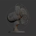Retro Vintage Electric Table Fan With Classic Metal Grill And Antique Design