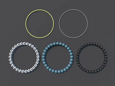 Garden Ornaments With Colorful Circular Rings Beaded And Patterned Designs For Outdoor Decor 3d model