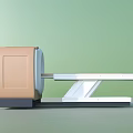 Modern Medical Imaging Scanner With Brown White Casing And Sliding Examination Table