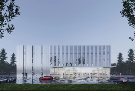 Modern office building workshop 3d model