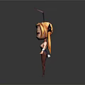 3D Cartoon Character With Rabbit Ears Long Blonde Hair Bow And Bodysuit